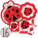 Modern Ladybug - Party Tableware Plates Cups Napkins - Bundle for 16