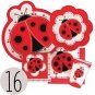 Modern Ladybug - Party Tableware Plates Cups Napkins - Bundle for 16