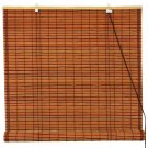 Oriental Furniture Burnt Bamboo Roll Up Blinds - Mahogany - (48 in. x 72 in.)
