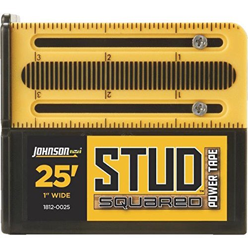 Johnson Level 1812-0025 StudSquared Power Tape Black/Yellow Johnson Level