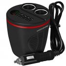 SUNGOLDPOWER Black 12V/24V Car Cup Holder Charger Cigarette Lighter Splitter ...