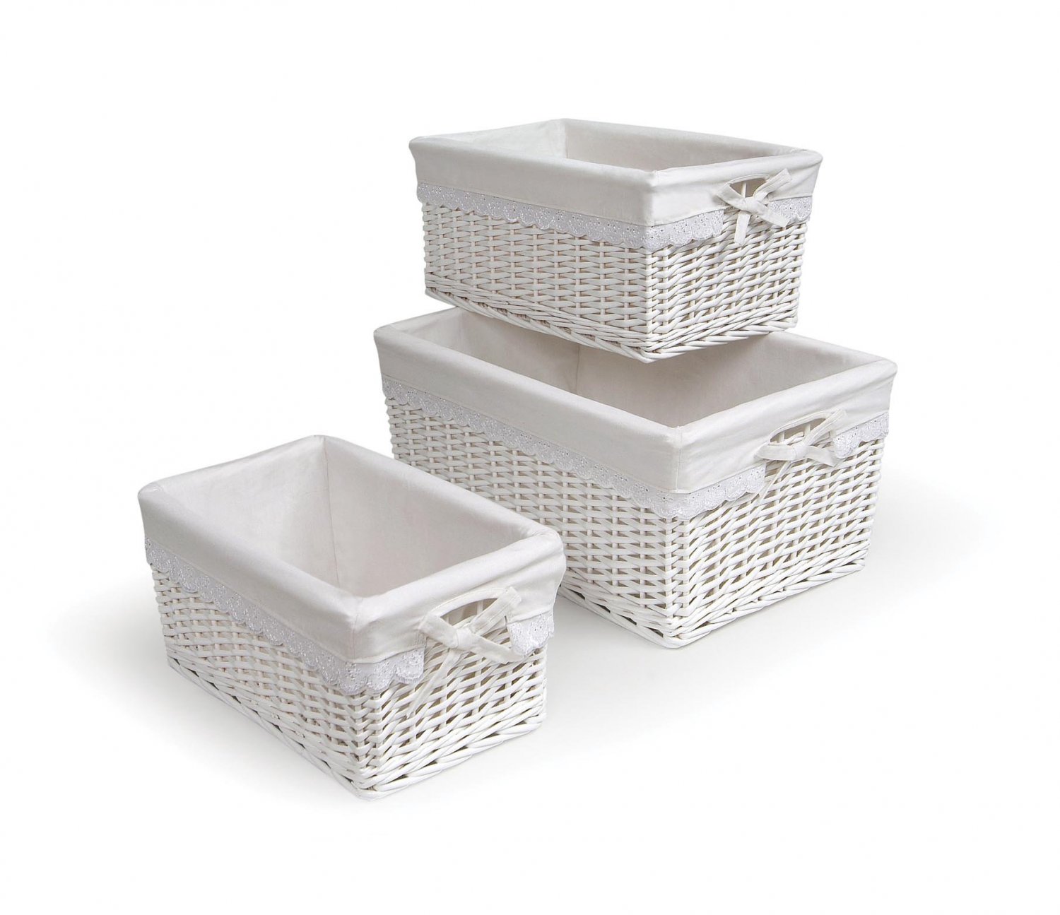 Badger Basket Three Basket Set White Badger Basket 0095W