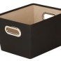 Honey-Can-Do Decorative Storage Bin with Chrome Handles Small Black