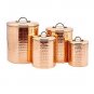 4 Piece Dcor Copper "Hammered" Canister Set