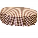 LA Linen Poly Checkered Round Tablecloth 90-Inch Burgundy/White