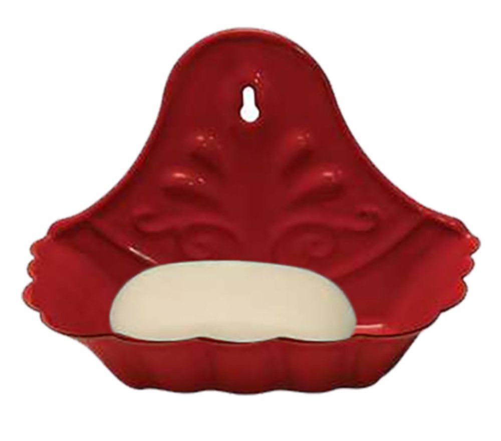 Red Enameled Metal Soap Dish Creative Co-op