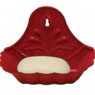 Red Enameled Metal Soap Dish Creative Co-op