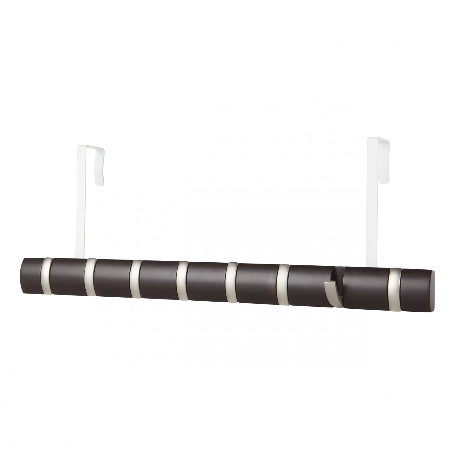 Umbra Mini Flip 8-Hook Over the Door Espresso 8 Mini Hook Over-The-Door Umbra