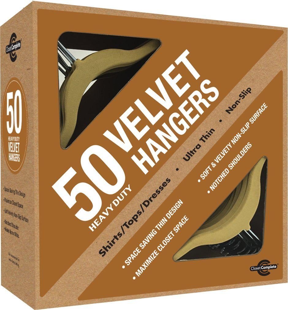 Closet Complete Ultra Thin No Slip Velvet Hangers for Shirts and Dresses Came...