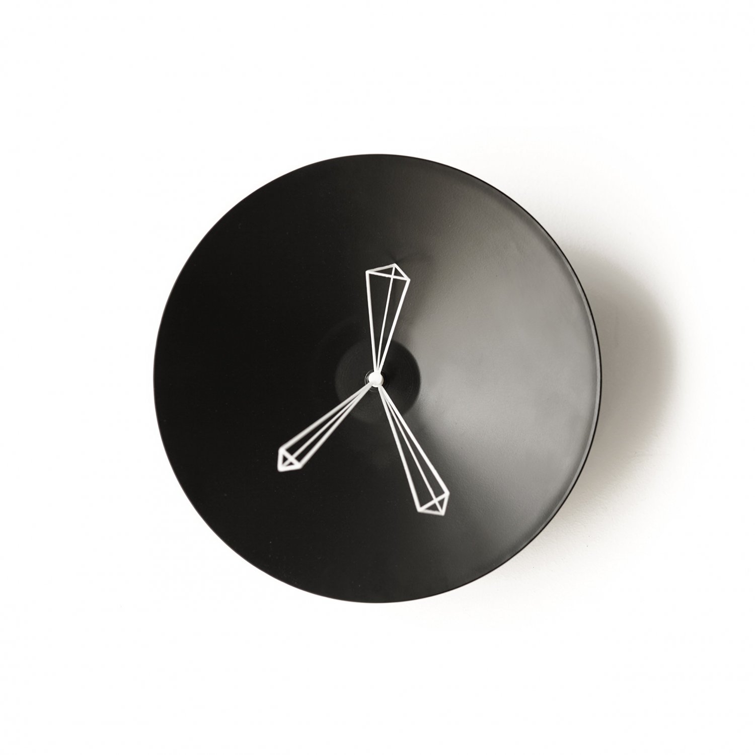Studio Ve P Clock. 9.4" Modern Geometric Metal Wall Clock Black Studio Ve