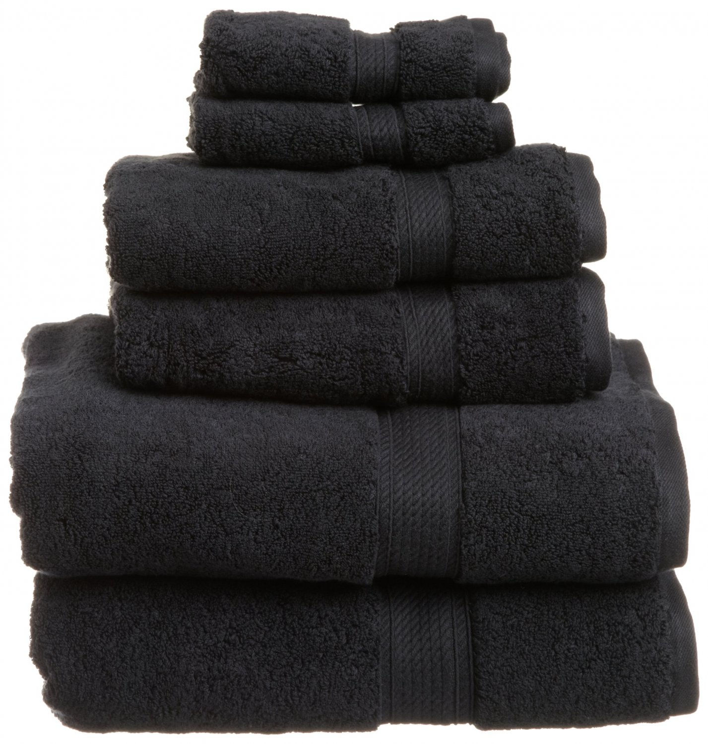 Superior 900 Gram Egyptian Cotton 6-Piece Towel Set Black 6 Piece Set ...