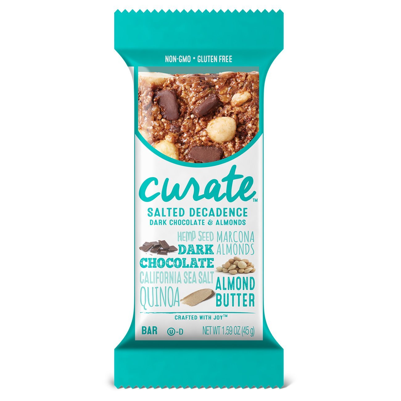 Curate GlutenFree Snack Bars Salted Decadence Dark Chocolate & Almonds