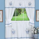Achim Home Furnishings 58-Inch by 36-Inch Delft Embellished Cottage Topper wi...