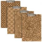 6pk BAZIC Standard Size Pattern Hardboard Clipboard with Low Profile Clip