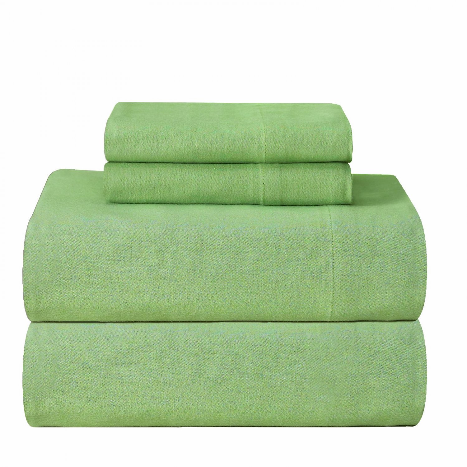 Pointehaven Heavy Weight Solid Flannel 100-Percent Cotton Sheet Set Sage Twin
