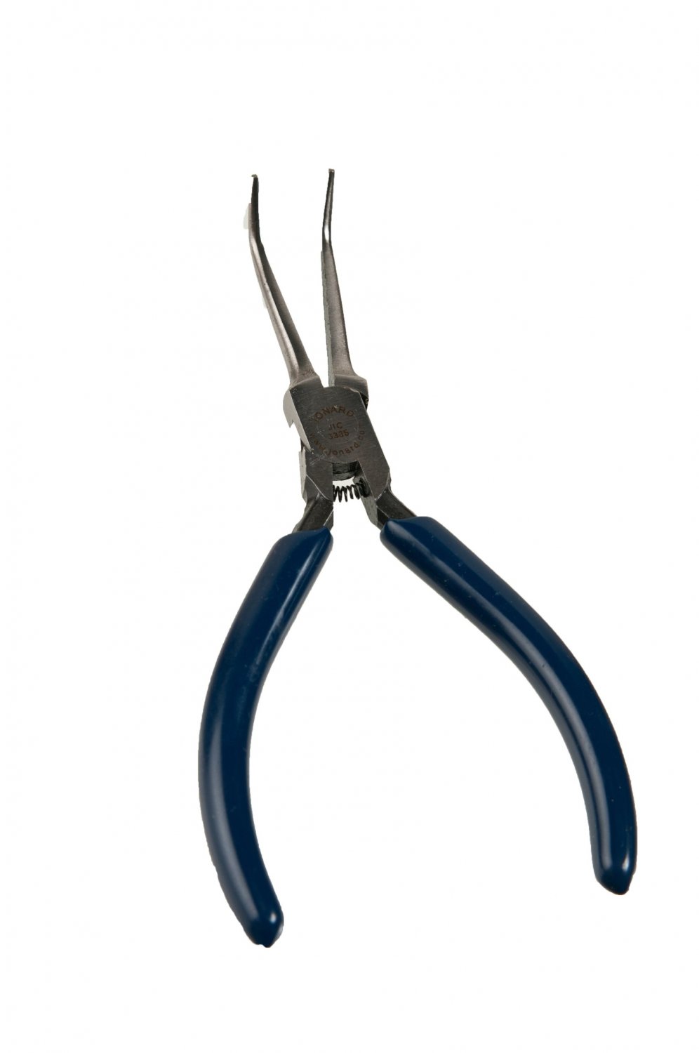 Jonard JIC3385 Curved Needle Nose Plier with Dark Blue Plastic Handle