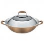 Anolon Advanced Bronze Hard-Anodized Nonstick 14-Inch Covered Wok Bronze