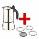 Bialetti Venus Stovetop Percolator 6-Cup Stainless Steel and Replacement filt...