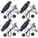 4sets Pre-wired Cigar Box Guitar Pickup with Volume & Tone for Electric Guitar