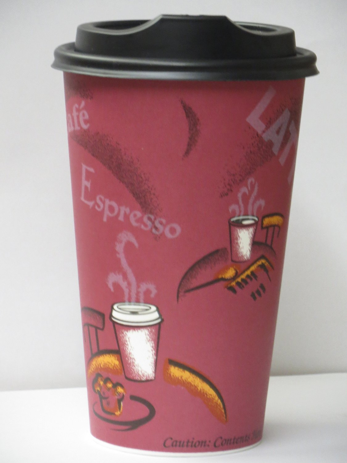 Bistro Design paper Coffee Cups 16 Oz. With lid - 100 sets- plus 5 plastic cl...