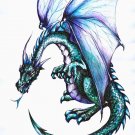 Blue Dragon Wall Decal - 12"H x 9"W - Peel and Stick Wall Decal by Wallmonkeys