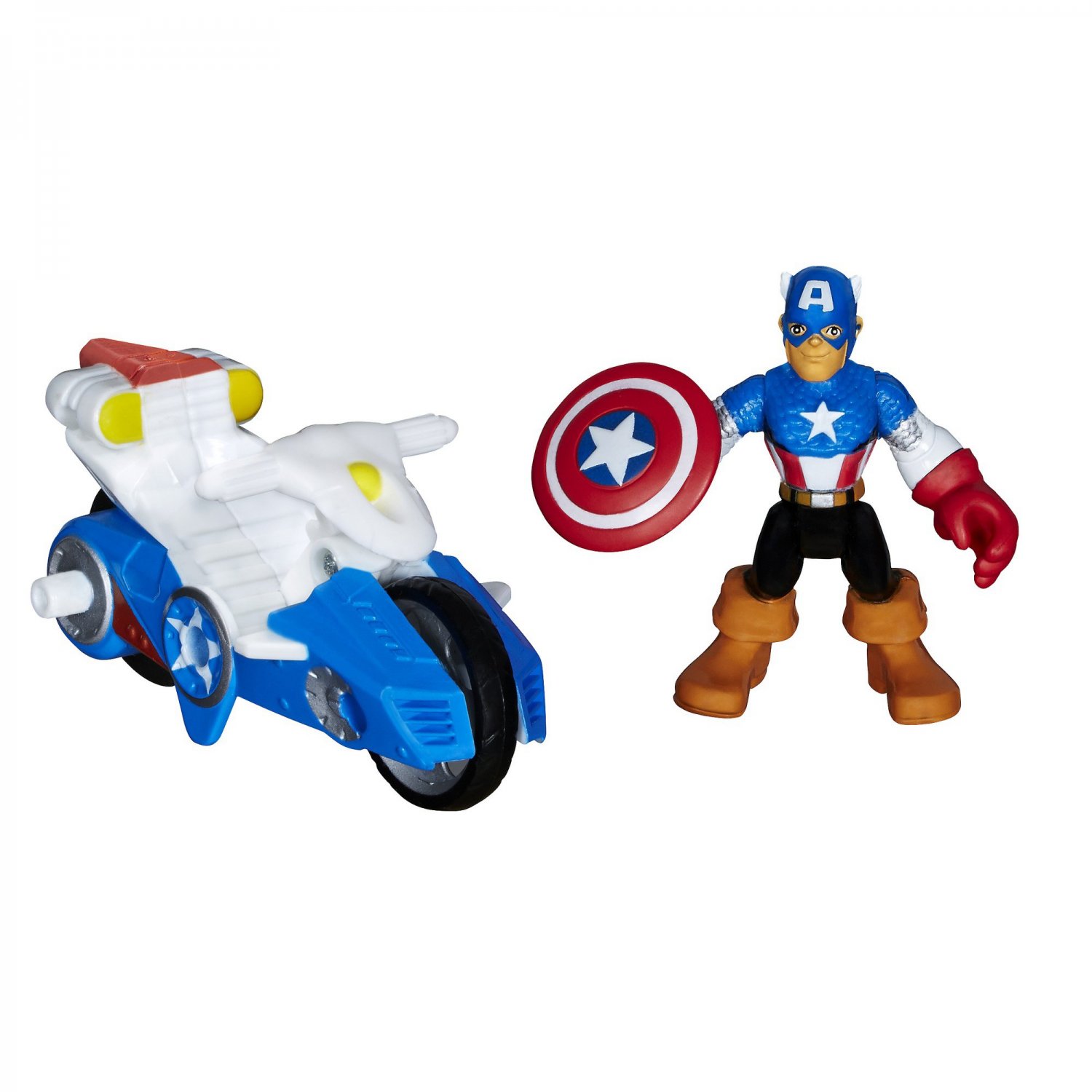 Playskool Heroes Marvel Super Hero Adventures Captain America Figure with Shi...