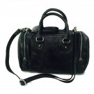 DARK GREY LEATHER DUFFEL BAG