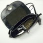 9.5" BLACK LEATHER TWIST LOCK SATCHEL