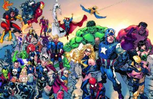 2008 MARVEL YOUR UNIVERSE POSTER HULK CAPTAIN AMERICA THOR