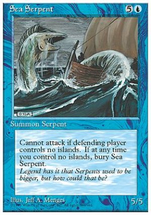 MTG SEA SERPENT 4th EDITION near mint card Magic the Gathering