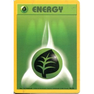 Pokemon Leaf Grass Energy (Base Set One) 99/102 near mint card