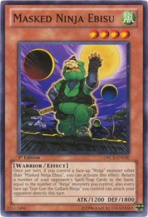 Yugioh Masked Ninja Ebisu (ORCS-EN030) near mint card Unlimited Edition Common