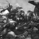 Ultimates 3 Heroes Panorama Poster  55 x 20 inches  Black & White