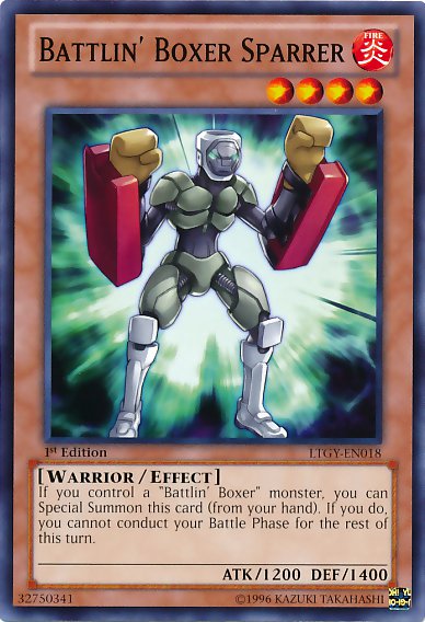 Yugioh Battlin' Boxer Sparrer (LTGY-EN018) 1st edition near mint card Common