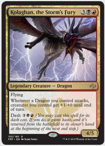 MTG Kolaghan, the Storm's Fury (Fate Reforged) near mint card Rare
