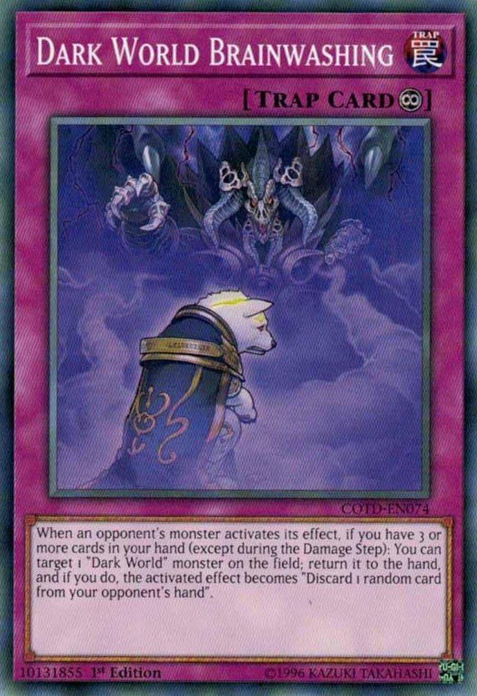 x3 Yugioh Dark World Brainwashing (CODT-EN074) 1st edtion near mint cards Common FREE SHIPPING