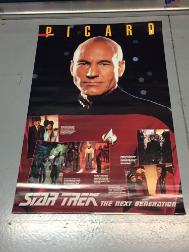 Vintage Poster 1992 Star Trek The Next Generation Jean-Luc Picard 24 x 36 inches