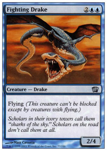 MTG Fighting Drake (8th Edition) near mint condition card Uncommon