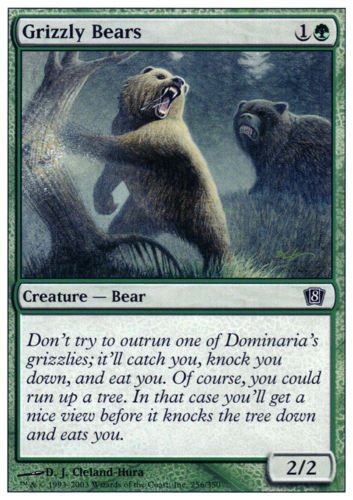 MTG Grizzly Bears (8th Edition) near mint condition card Common