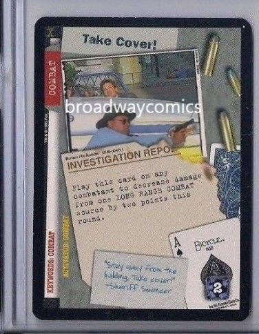 X-Files CCG Take Cover! (XF96-0040) Uncommon near mint card