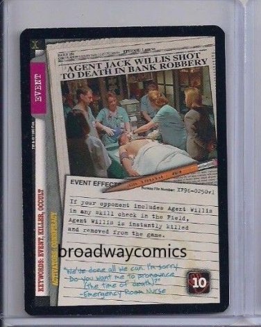 X-Files CCG Agent Jack Willis Shot to Death in Bank Robbery (XF96-0250) Rare