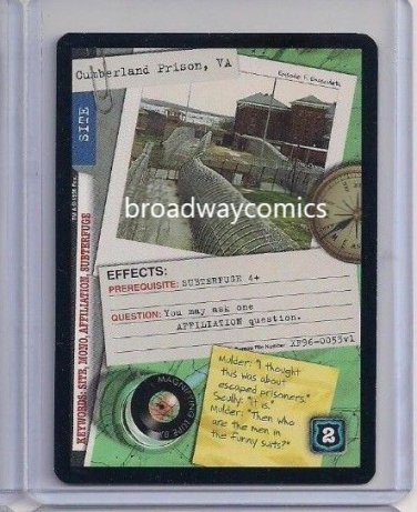 X-Files CCG Cumberland Prison, VA (XF96-0053) Common near mint condition card