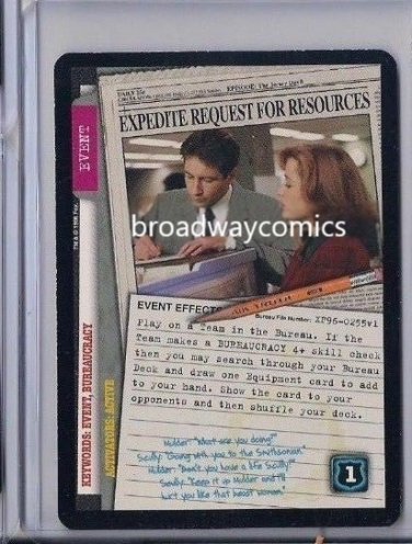 X-Files CCG Expedite Request for Resources (XF96-0255) Uncommon near mint condition card
