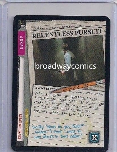 X-Files CCG Relentless Pursuit (XF96-0283) Common near mint condition card