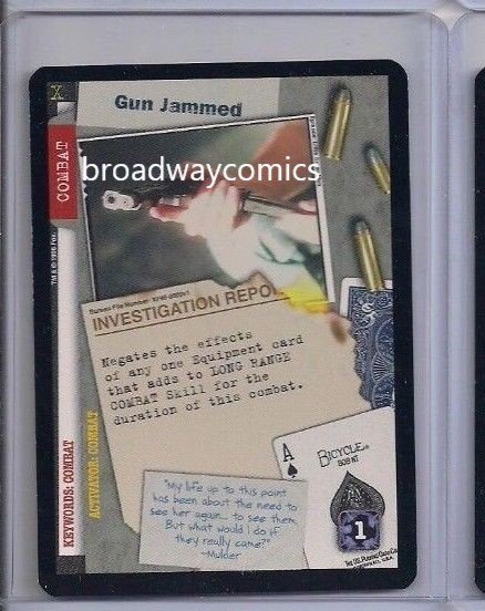 X-Files CCG Gun Jammed (XF96-0009) Common near mint condition card