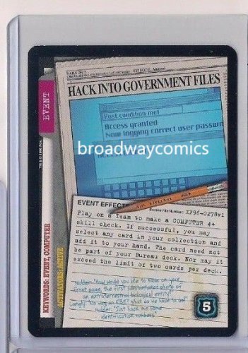 X-Files CCG Hack Into Government Files (XF96-0278) Rare near mint condition card