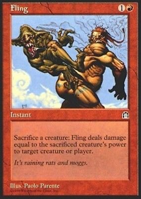 MTG Fling (Stronghold) sp / near mint condition card Magic the Gathering