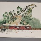 Vintage 1974 Earl Thollander "Mormon Barn" Poster from Nut Tree @ Vacaville, CA