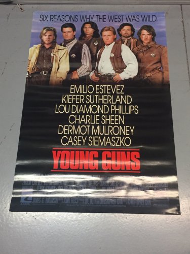 Vintage 1988 YOUNG GUNS Movie Poster (27x40) Charlie Sheen Emilio Estevez