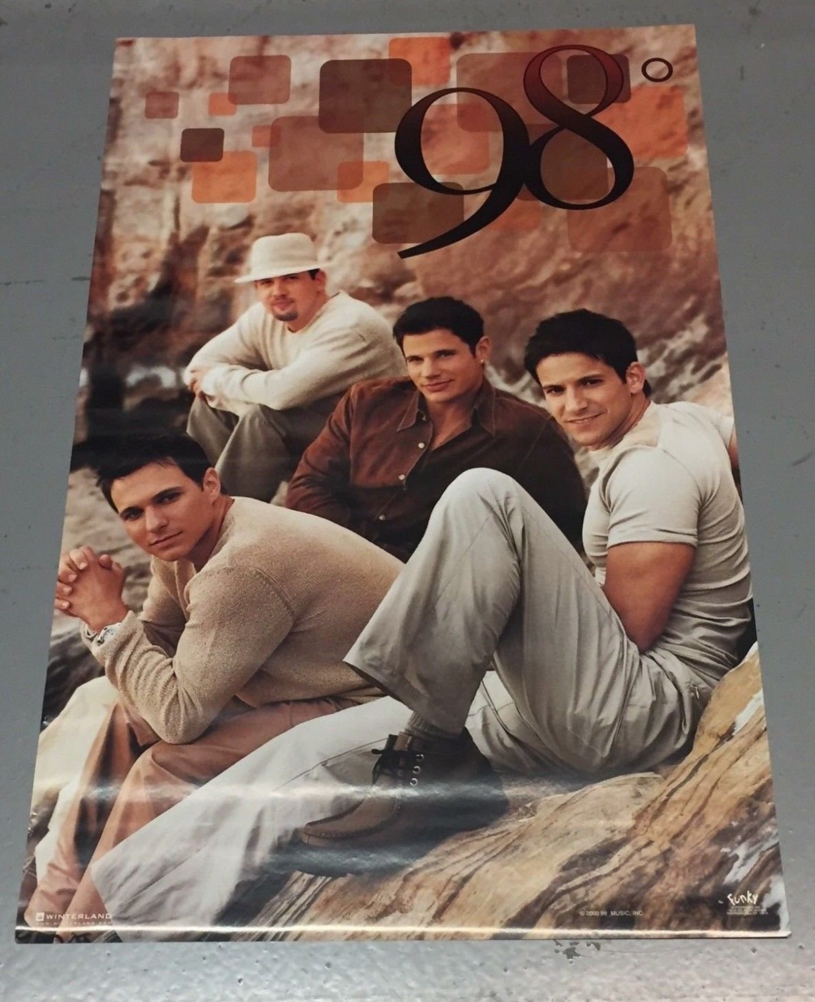 Vintage 98 DEGREES music group poster (22x34) never previously displayed  (2000)